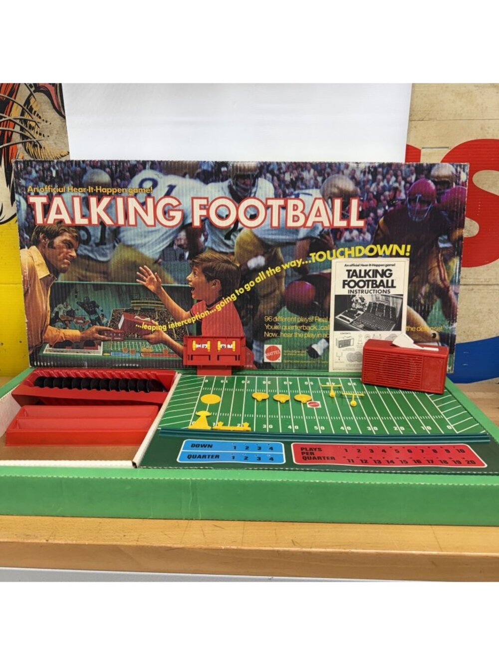 1971 Mattel Talking Football  - Complete- Sportscaster WORKS- READ